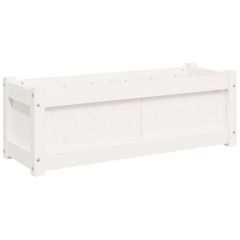 DONICE OGRODOWE 2 SZT. BIAŁE LITE DREWNO SOSNOWE