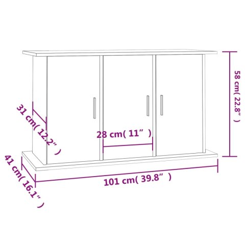 SZAFKA POD AKWARIUM SZAROŚĆ BETONU 101X41X58CM