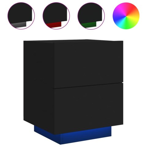 SZAFKI NOCNE Z LED 2 SZT. CZARNE