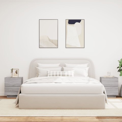 SZAFKI NOCNE Z OŚWIETLENIEM LED 2 SZT. SZARY DĄB SONOMA