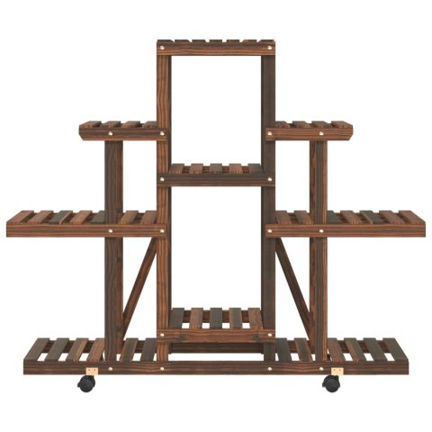 KWIETNIK NA KÓŁKACH 110X25X101CM LITE DREWNO JODŁOWE