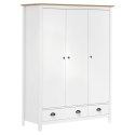 SZAFA 3-DRZWIOWA LL BIAŁA 127X50X170CM LITA SOSNA