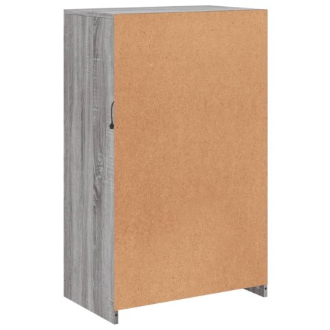 SZAFKA BOCZNA Z LED SZARY DĄB SONOMA