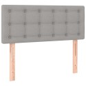 ŁÓŻKO KONTYNENTALNE Z MATERACEM JASNOSZARE TKANINA 80X200CM