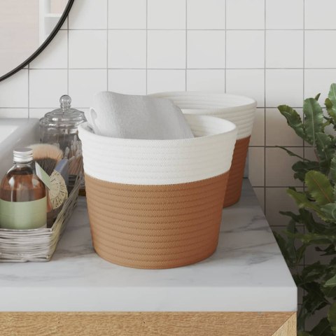 KOSZE DO PRZECHOWYWANIA 2 SZT. BRĄZOWO-BIAŁE Ø24X18CM