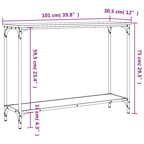 STOLIK KONSOLOWY CZARNY 101X30,5X75CM