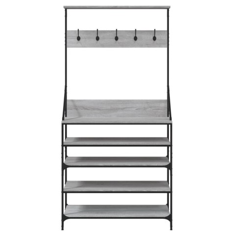 WIESZAK NA UBRANIA Z MIEJSCEM NA BUTY SZARY DĄB 90X34X184CM