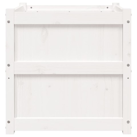 DONICE OGRODOWE 2 SZT. BIAŁE LITE DREWNO SOSNOWE