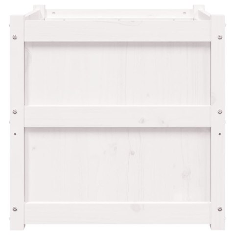 DONICE OGRODOWE 2 SZT. BIAŁE LITE DREWNO SOSNOWE