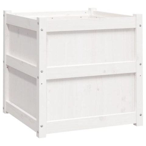 DONICE OGRODOWE 2 SZT. BIAŁE LITE DREWNO SOSNOWE