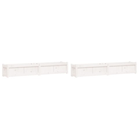 DONICE OGRODOWE 2 SZT. BIAŁE LITE DREWNO SOSNOWE