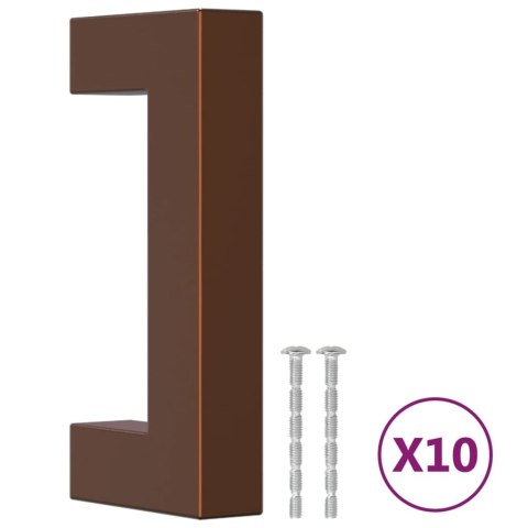 UCHWYTY MEBLOWE DO SZAFEK SZUFLAD KUCHENNYCH 10 SZT. BRĄZ 64MM STAL NIERDZ.