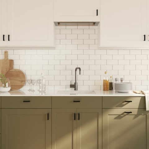 UCHWYTY MEBLOWE DO SZAFEK SZUFLAD KUCHENNYCH 10 SZT. CZARNE 64MM STAL NIERDZ.