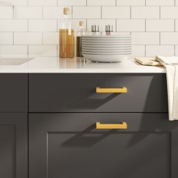 UCHWYTY MEBLOWE DO SZAFEK SZUFLAD KUCHENNYCH 10 SZT. ZŁOTE 96MM STAL NIERDZ.