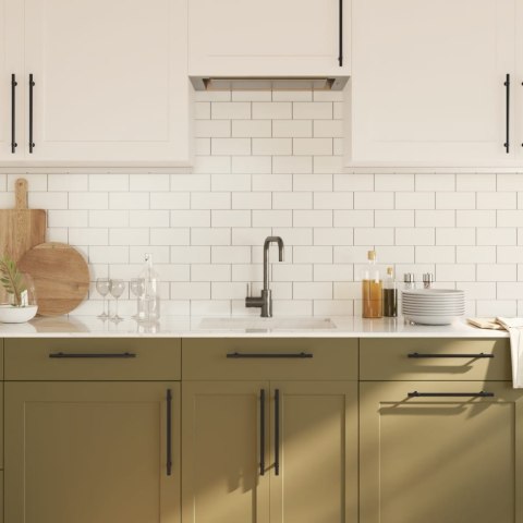 UCHWYTY MEBLOWE DO SZAFEK SZUFLAD KUCHENNYCH 5 SZT. CZARNE 224MM STAL NIERDZ.