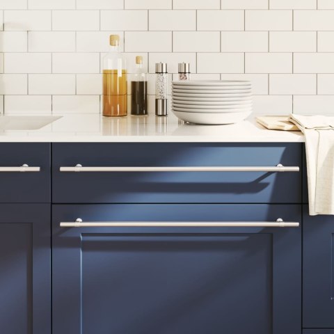 UCHWYTY MEBLOWE DO SZAFEK SZUFLAD KUCHENNYCH 5 SZT. SREBRNE 480MM STAL NIERDZ.