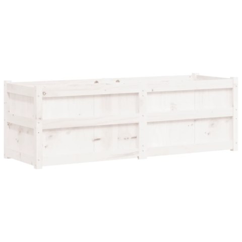 DONICA OGRODOWA BIAŁA 150X50X50CM LITE DREWNO SOSNOWE
