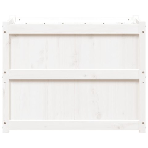 DONICA OGRODOWA BIAŁA 90X50X70CM LITE DREWNO SOSNOWE