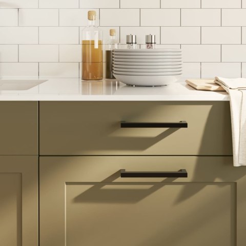 UCHWYTY MEBLOWE DO SZAFEK SZUFLAD KUCHENNYCH 10 SZT. CZARNE 160MM STAL NIERDZ.