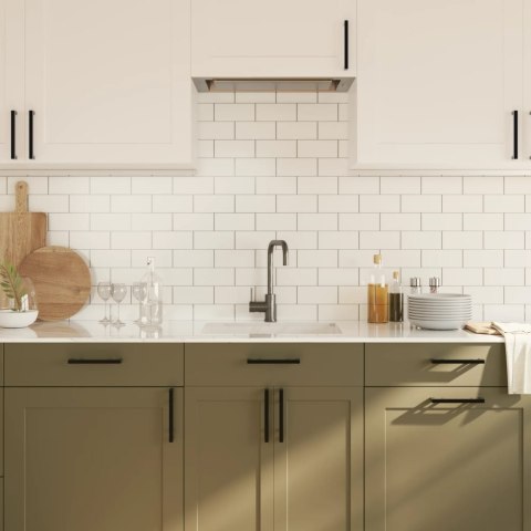 UCHWYTY MEBLOWE DO SZAFEK SZUFLAD KUCHENNYCH 10 SZT. CZARNE 160MM STAL NIERDZ.