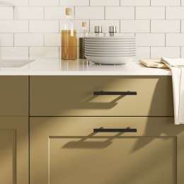 UCHWYTY MEBLOWE DO SZAFEK SZUFLAD KUCHENNYCH 10 SZT. CZARNE 96MM STAL NIERDZ.