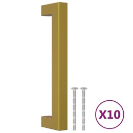 UCHWYTY MEBLOWE DO SZAFEK SZUFLAD KUCHENNYCH 10 SZT. ZŁOTE 128MM STAL NIERDZ.