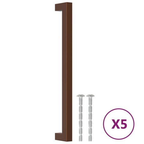UCHWYTY MEBLOWE DO SZAFEK SZUFLAD KUCHENNYCH 5 SZT. BRĄZ 224MM STAL NIERDZ.