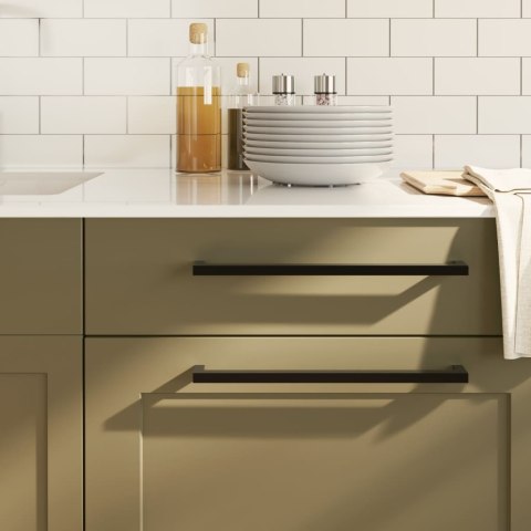 UCHWYTY MEBLOWE DO SZAFEK SZUFLAD KUCHENNYCH 5 SZT. CZARNE 320MM STAL NIERDZ.