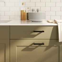 UCHWYTY MEBLOWE DO SZAFEK SZUFLAD KUCHENNYCH 10 SZT. CZARNE 96MM STAL NIERDZ.