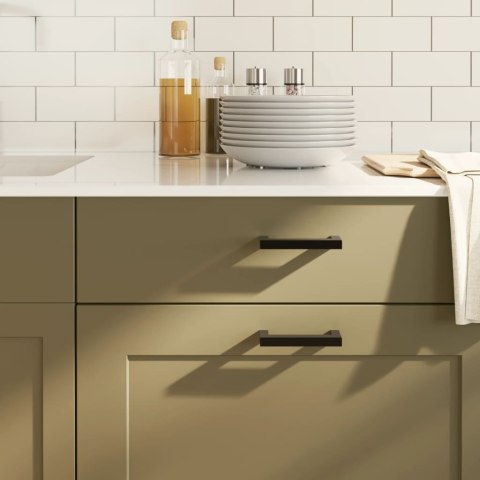 UCHWYTY MEBLOWE DO SZAFEK SZUFLAD KUCHENNYCH 10 SZT. CZARNE 96MM STAL NIERDZ.