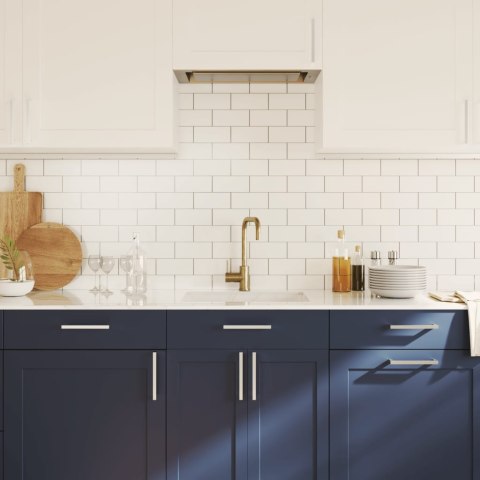 UCHWYTY MEBLOWE DO SZAFEK SZUFLAD KUCHENNYCH 10 SZT. SREBRNE 160MM STAL NIERDZ.