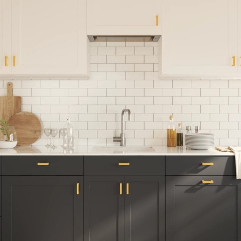 UCHWYTY MEBLOWE DO SZAFEK SZUFLAD KUCHENNYCH 10 SZT. ZŁOTE 64MM STAL NIERDZ.