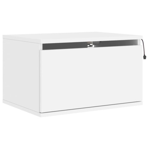 WISZĄCE SZAFKI NOCNE Z LED 2 SZT. BIAŁE