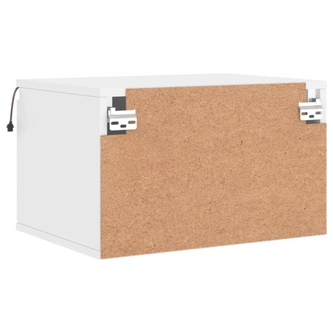 WISZĄCE SZAFKI NOCNE Z LED 2 SZT. BIAŁE