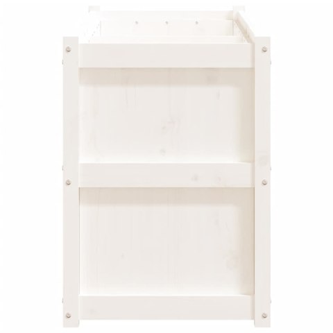 DONICA OGRODOWA BIAŁA 150X50X70CM LITE DREWNO SOSNOWE