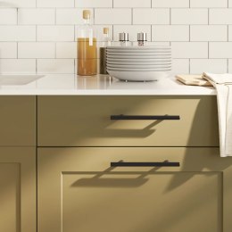 UCHWYTY MEBLOWE DO SZAFEK SZUFLAD KUCHENNYCH 10 SZT. CZARNE 128MM STAL NIERDZ.