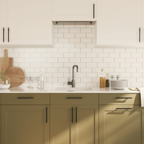 UCHWYTY MEBLOWE DO SZAFEK SZUFLAD KUCHENNYCH 10 SZT. CZARNE 128MM STAL NIERDZ.