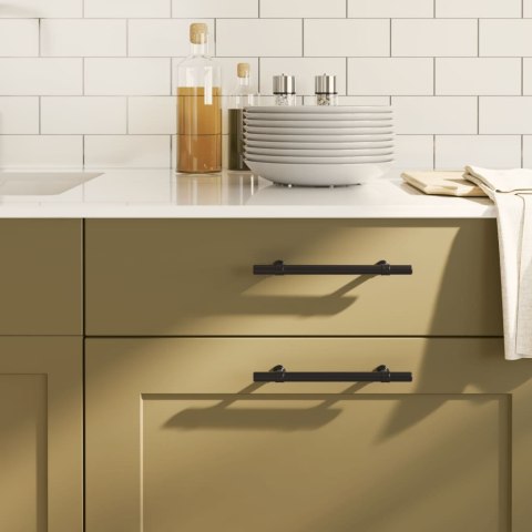 UCHWYTY MEBLOWE DO SZAFEK SZUFLAD KUCHENNYCH 10 SZT. CZARNE 128MM STAL NIERDZ.