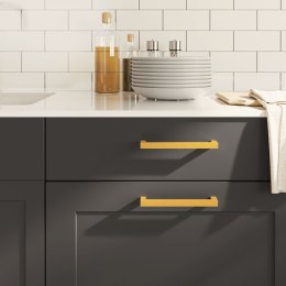 UCHWYTY MEBLOWE DO SZAFEK SZUFLAD KUCHENNYCH 10 SZT. ZŁOTE 160MM STAL NIERDZ.