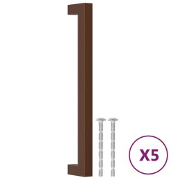 UCHWYTY MEBLOWE DO SZAFEK SZUFLAD KUCHENNYCH 5 SZT. BRĄZ 192MM STAL NIERDZ.