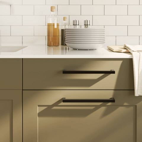 UCHWYTY MEBLOWE DO SZAFEK SZUFLAD KUCHENNYCH 5 SZT. CZARNE 224MM STAL NIERDZ.