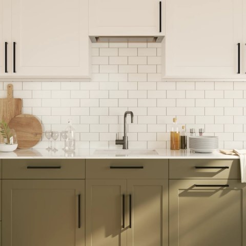 UCHWYTY MEBLOWE DO SZAFEK SZUFLAD KUCHENNYCH 5 SZT. CZARNE 224MM STAL NIERDZ.