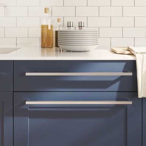 UCHWYTY MEBLOWE DO SZAFEK SZUFLAD KUCHENNYCH 5 SZT. SREBRNE 480MM STAL NIERDZ.