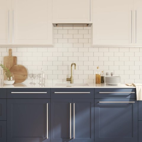 UCHWYTY MEBLOWE DO SZAFEK SZUFLAD KUCHENNYCH 5 SZT. SREBRNE 480MM STAL NIERDZ.