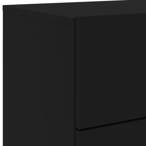 WISZĄCA SZAFKA NOCNA Z PODŚWIETLENIEM LED CZARNA