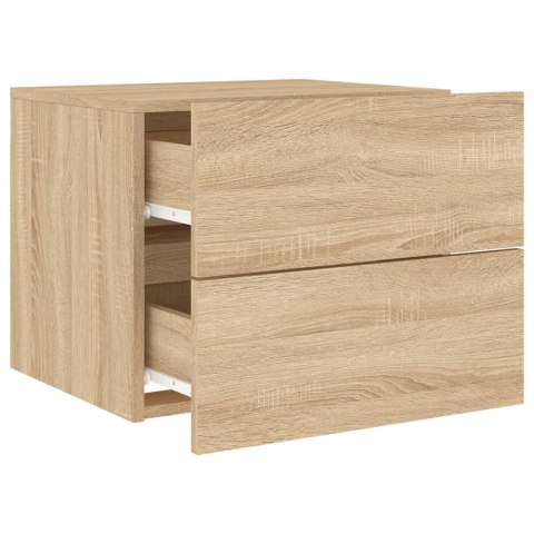 WISZĄCA SZAFKA NOCNA Z PODŚWIETLENIEM LED DĄB SONOMA