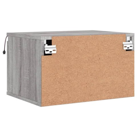 WISZĄCE SZAFKI NOCNE Z LED 2 SZT. SZARY DĄB SONOMA