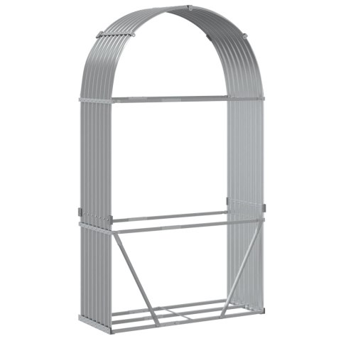 STOJAK NA DREWNO JASNOSZARY 120X45X210CM STAL GALWANIZOWANA