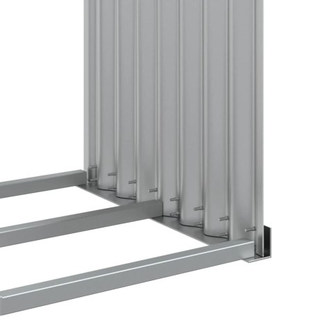 STOJAK NA DREWNO JASNOSZARY 120X45X210CM STAL GALWANIZOWANA