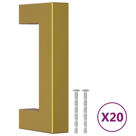 UCHWYTY DO SZAFEK 20 SZT. ZŁOTE 64MM STAL NIERDZEWNA